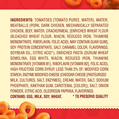 CHEF BOYARDEE MINI-BITES SPAGHETTI RINGS & MEATBALLS, 7.5 OZ