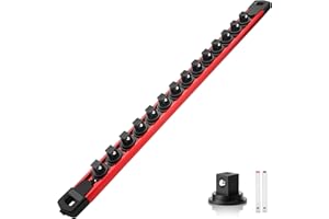 Reniteco Magnetic Socket Organizer, 1-Piece Heavty Duty Aluminum Socket Holder, Socket Rail for Tool Box, Premium Quality 360