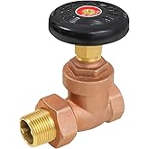 Midline Valve 6I343 Steam Radiator Gate Valve; Air Vent Temperature Control; 1-1/2 in. FIP x Male Union; Brass