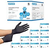 HEAVY DUTY 5 Mil Nitrile Black Gloves Disposable Latex Free Rubber Cleaning Mechanic Food Prep Tattoo Gloves 1000PCs