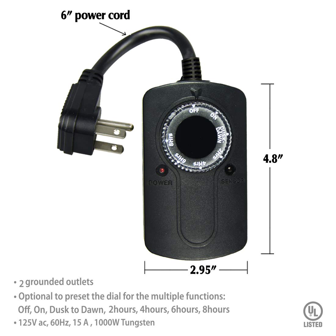 HomeHopes Outdoor Light Timer Outlet Waterproof, Christmas Lights Timer Outlet Switch, Electrical Outlet Timers Programmable Outdoor: Industrial & Scientific