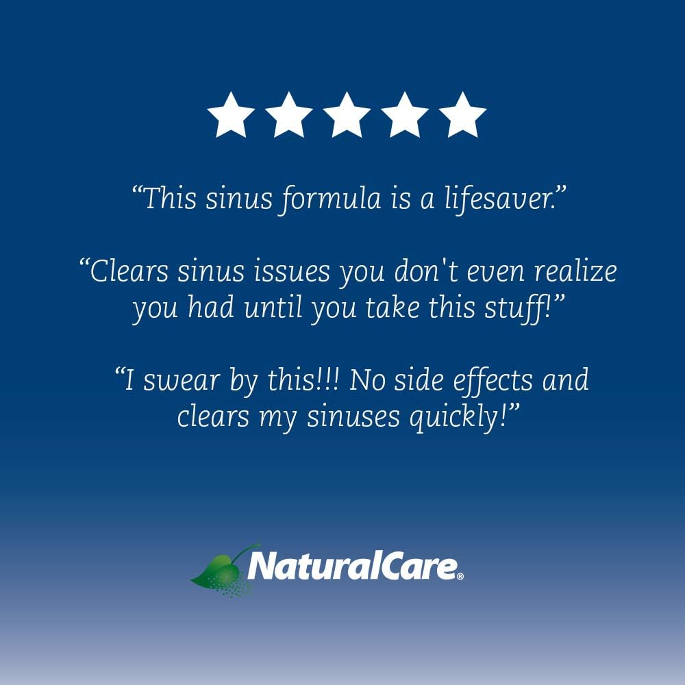 NaturalCare Sinus Formula | Homeopathic Support for the Temporary Relief of Sinus Congestion and Pressure | 120 Capsules: Health & Personal Care