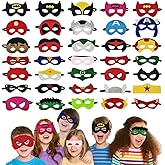 RONGSENI Superhero Masks for Kids Adults, 35pcs Costume Masks Cosplay Eye Masks Party Favors Supplies Birthday Decorations
