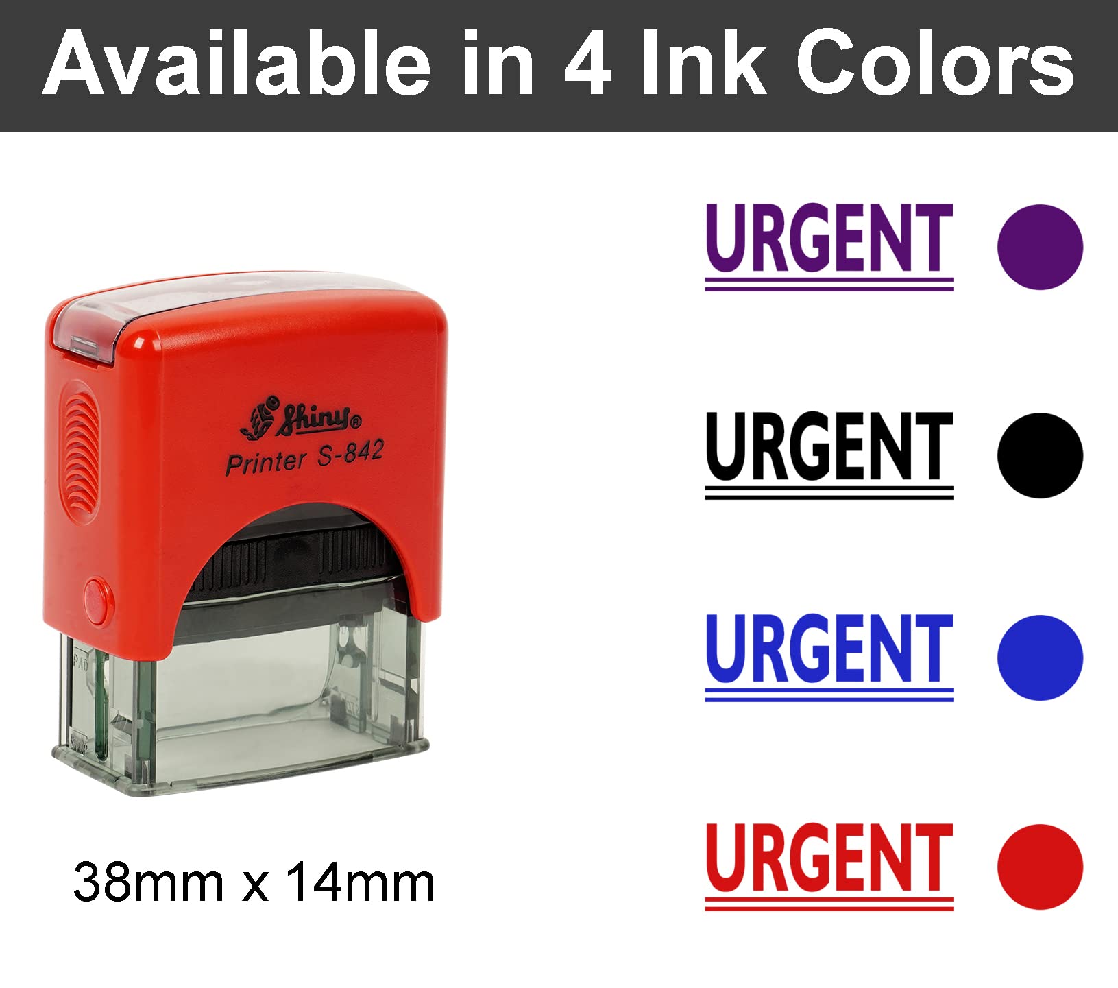 Printtoo Urgent Self Inking Rubber Stamp Custom Shiny Office Stationary Stamp