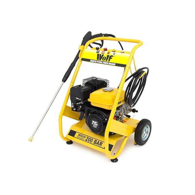 WOLF 200 BAR, 3000psi, 6.5HP Heavy Duty Petrol Driven Pressure Power
