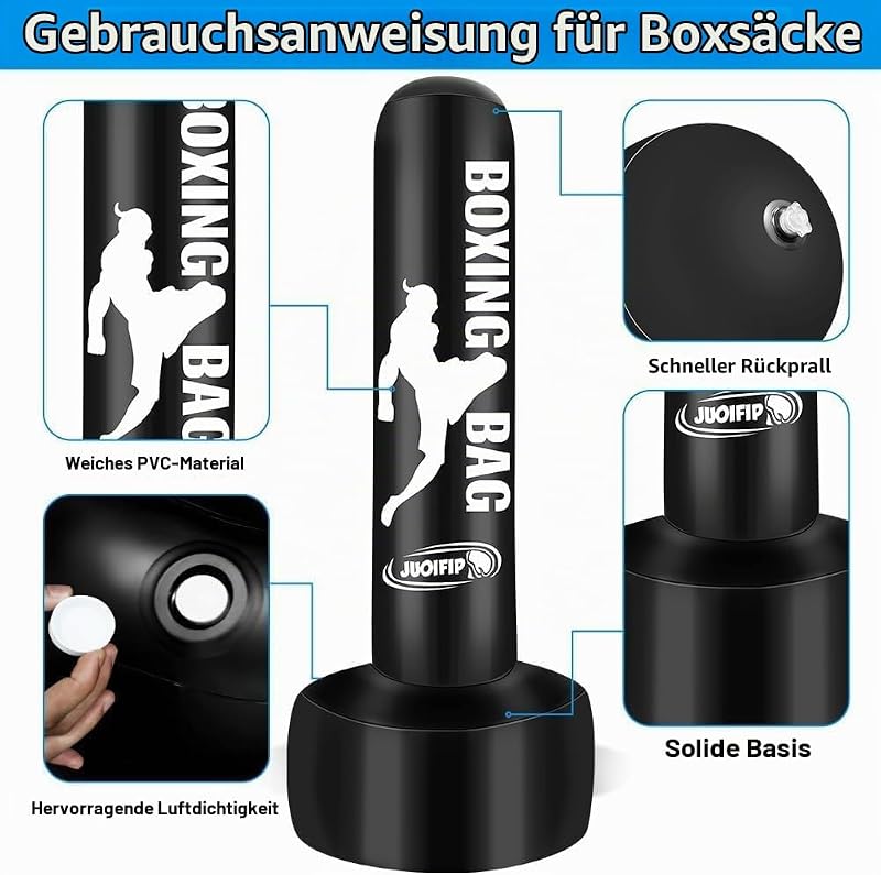 Boxsack Stehend für Erwachsene, 180cm Aufblasbare Boxsack — Foto 7 von 8