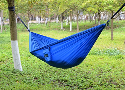 Esup XL Camping Hammock -Multifunctional Lightweight Nylon Portable Hammock, Best Parachute Hammock For Backpacking, Camping, Travel (Blue, 118"(L) x 78"(W))