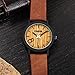 CUCOL Eco Faux Wooden Dial Watches For Men and Women Leather Band Casual Design Brown Color