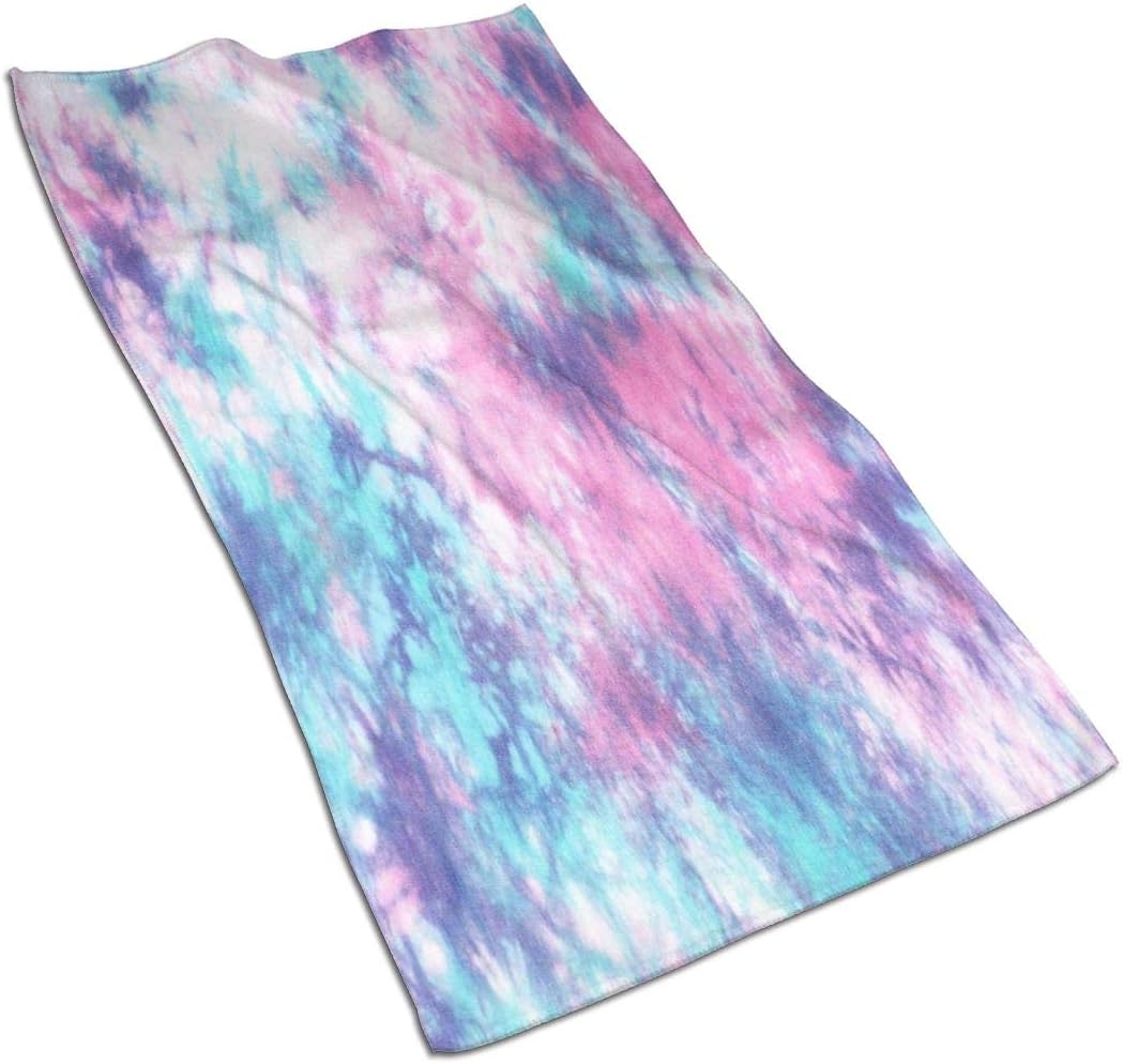 KiuLoam Hand Dyed Colorful Tie Dye Pattern Hand Towel Ultra Soft Highly Absorbent Luxury Towels for Bathroom Gym Spa