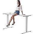 GallopFun 330lbs Dual Motor Standing Desk Frame for 40 to 90″ Desktop, Electric Adjustable Legs with Memory Presets, Stand Up Desk Frame Workstation for Home Office, White Frame Only