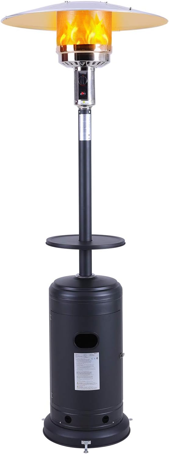 kindle living patio heaters on Amazon Com Sophia William Patio Heater Propane Outdoor 48000 Btu Commercial Residential Standing Heaters With Adjustable Table Top And Wheels Csa Certified 87 Inches Tall For Restaurant Garden Wedding Matte Black