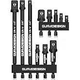 GURADESIGN 11-Piece Impact Socket Adapter Set - 3/6 Inch Hex Shank, Drill &amp; Driver Adapter for 1/4" 3/8" 1/2" Impact Drivers