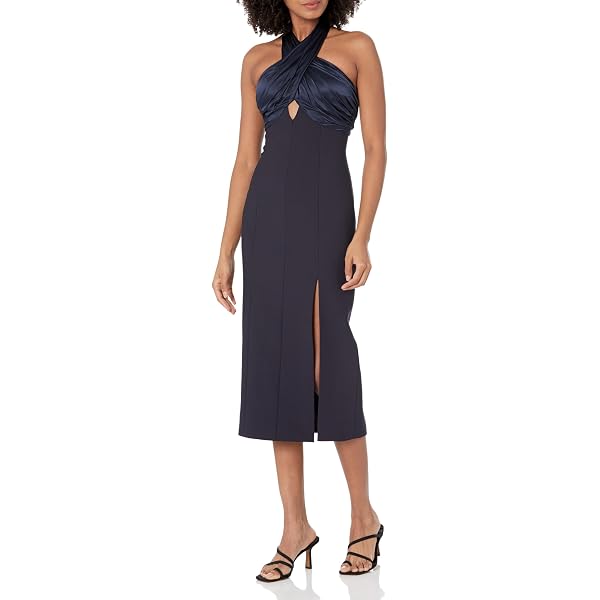 aidan mattox cowl neck cocktail dress Aidan Mattox Cowl Neck Satin Cocktail Dress with Pockets 2 $275