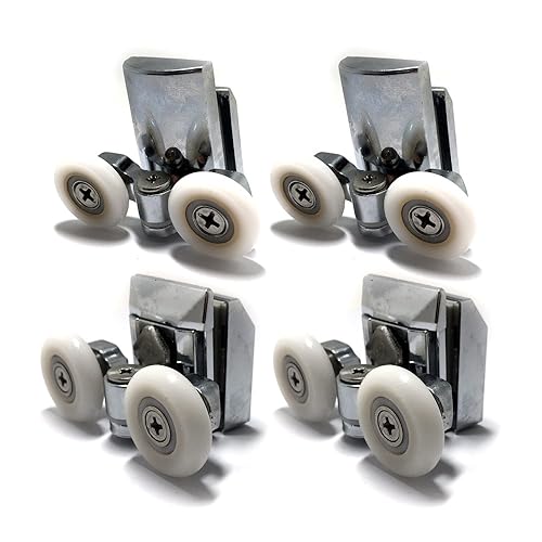 Replacement Shower Door Fixing Wheels in Chrome 2x Top & 2x Bottom