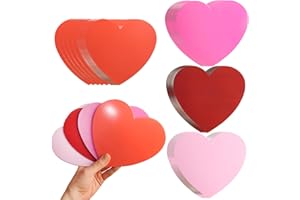 HADDIY Large Paper Hearts Cutous,80 Pcs Red Pink 6 inches Die Cuts Heart Shape Cards for Valentine’s Day and Wedding Craft,Classroom Bulletin Board Decor