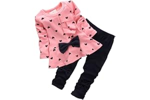 MINKIDFASHION Baby Girls Infant Clothing Set Long Sleeve T Shirt Pants Kids Toddler Children Tops Outfits