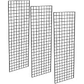 Only Hangers - Black Commercial Grade Gridwall Art Display Panels &ndash; Heavy Duty Grid Panel for Any Retail Display - Art and Trade Show Panels (2' x 6', 3)
