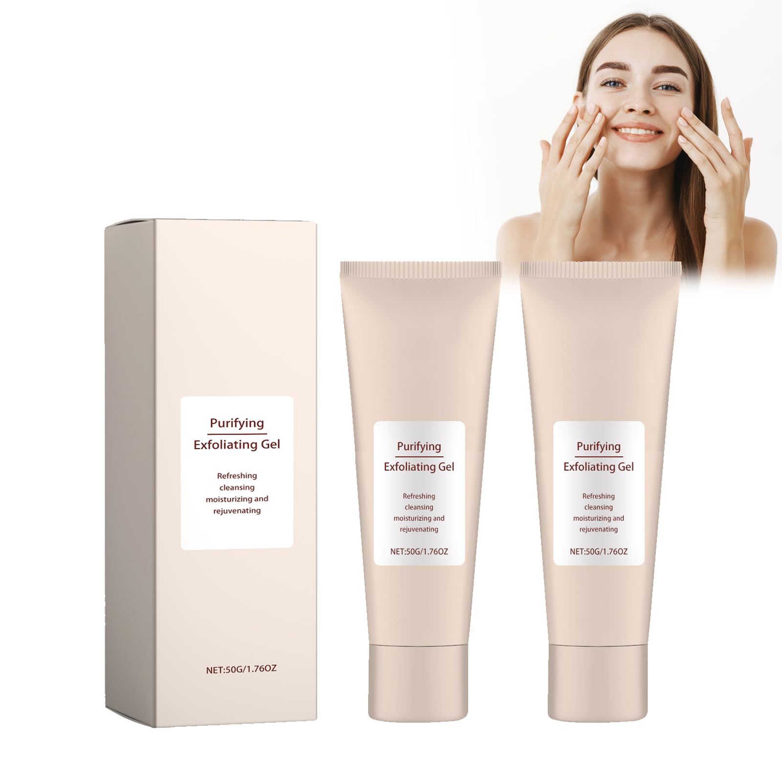 Purifying Exfoliating Gel, Exfoliating Gel, Face and Body Exfoliating Cleanser, Deep Cleansing Exfoliating for Skin Care, Gentle Exfoliation, Soothing and Refreshing for All Skin Types