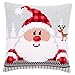 Vervaco Santa in a Plaid Hat Pillow Cover Needlepoint Kit