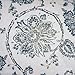 jinchan Linen Curtains for Living Room, Blue Floral Paisley Patterned Curtains 63 Inch Length, Light Filtering Ikat Drapes for Bedroom, Vintage Farmhouse Window Treatments, Grommet Top 2 Panels, Blue