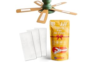 JJI Ceiling Fan Filter - Ceiling Fan Air Filter - Ceiling Fan Blades Shape Design - 2/5" Thickness 3Pack (3)