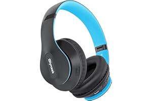 Glynzak Wireless Bluetooth Headphones Over Ear 65H Playtime HiFi Stereo Headset with Microphone and 6EQ Modes Foldable Blueto