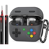 Delidigi Case for Samsung Galaxy Buds3 FE (2025)/Pro and Galaxy Buds3 (2024), Silicone Classic Game Design Galaxy Buds3 Series Protective Cover Skin for Man with Cleaner Kit&Carabiner