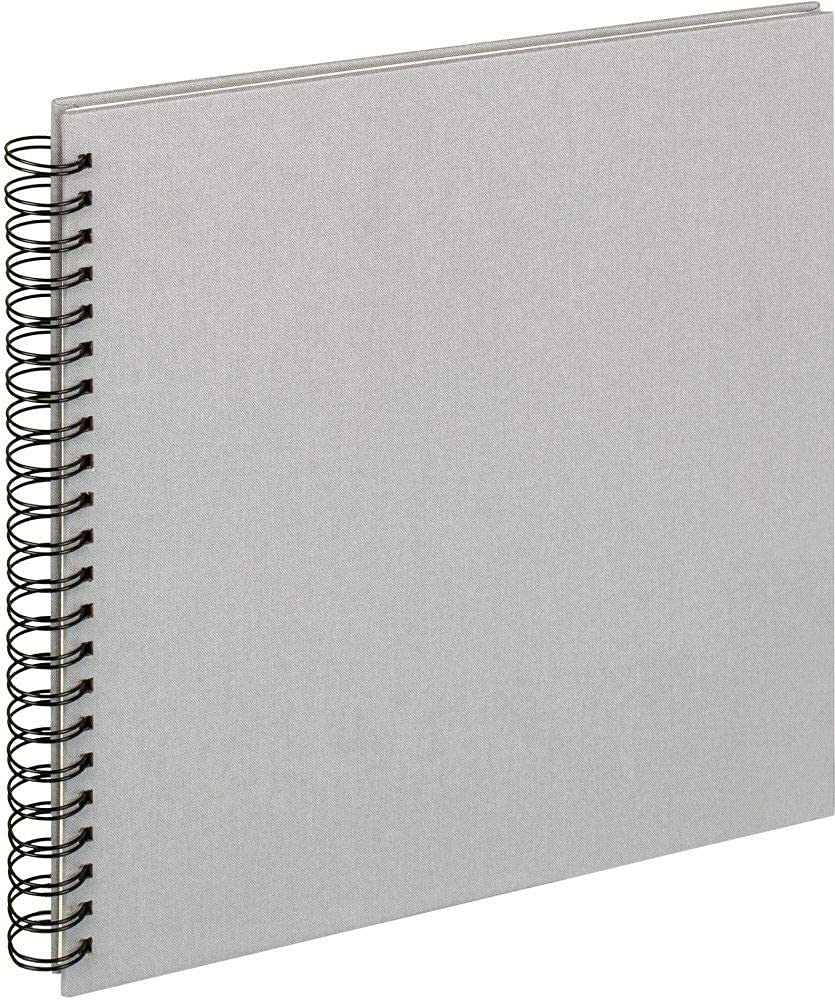 walther Design Photo Album Grey 30 x 30 cm Spiral Album Linen, Cloth SA-510-D