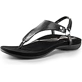 DREAM PAIRS Women's Flat Sandals Arch Support Orthopedic Comfortable Soft Cushion Summer T-Strap Walking Thong Sandals