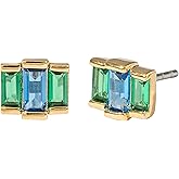 Amazon Essentials Rhodium or Yellow Gold Plated Brass Cluster Baguette Earrings