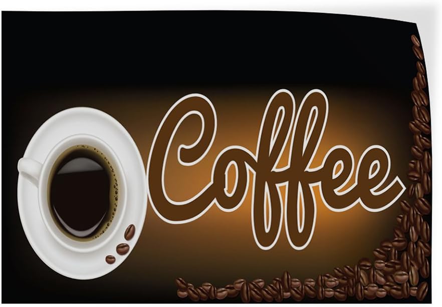 Decal Sticker Multiple Sizes Coffee #1 Style D Restaurant & Food Stir Outdoor Store Sign Black - 7inx5in, One Sticker