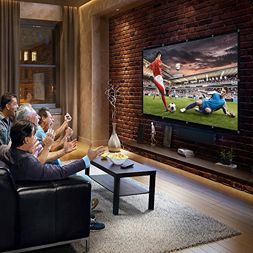 JIAQUAN 100" Outdoor Projector Screen，16:9 HD Foldable Anti-Crease Portable Outdoor Indoor Front Movies Screen for Home Theater Support Camping and Recreational Events Double Sided Projection - Thumbnail 7