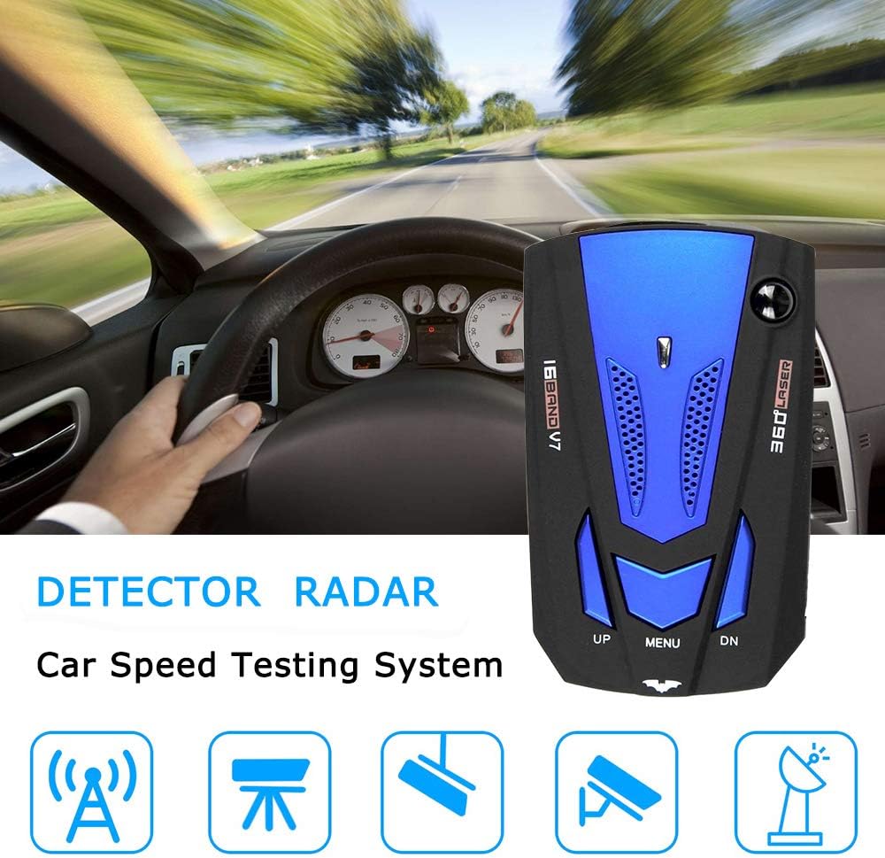 New FCC RadarDetectorforCars,Puiuisoul Laser Radar Detector Voice Prompt Speed,Vehicle Speed