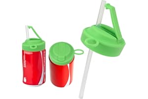 DATANSUN Silicone Soda Can Lids With Straw【Reusable】【BPA-Free】【Leak Proof】Can Covers For Canned Beverage, Beer, Juice, Seltzer，Green