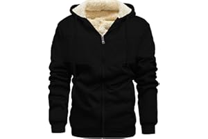 AIELVIN Men's Winter Fleece Thermal Jackets for Men Sherpa Lined Hoodies Warm Thick Jacket Outerwear