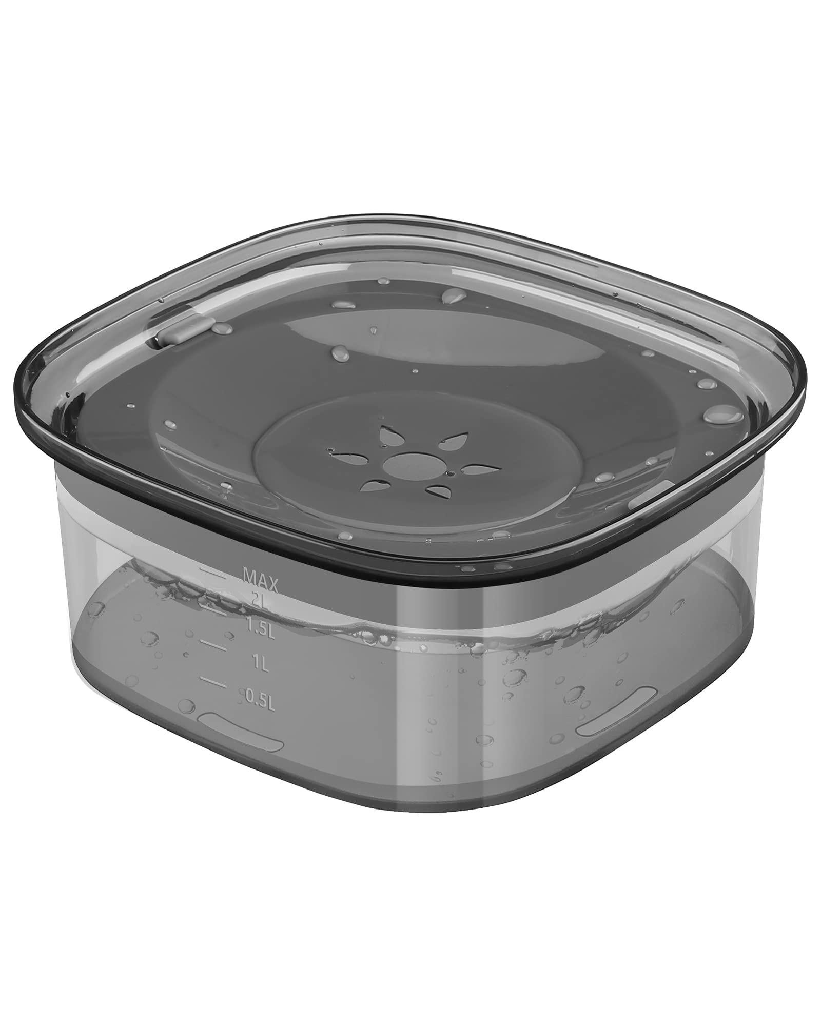 PETTOM Dog Water Bowl Non Spill, Zero Splash Dog Floating Water Bowl Slow Drinking for Dogs, 2L Large Capacity (Black)