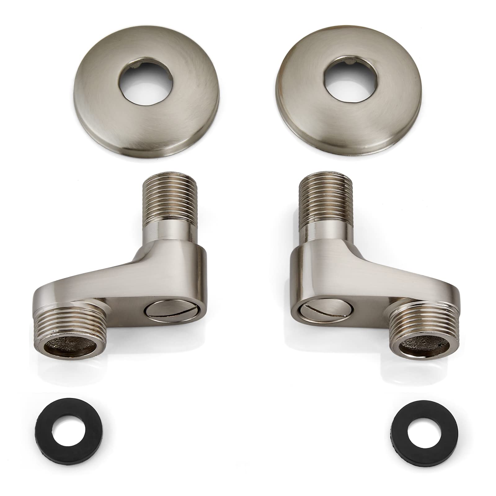 gotonovo Clawfoot Tub 3-3/8 Inch Adapter Claw Foot Bathtub Kitchen Faucet Adjustable Swing Arms Brushed Nickel Commercial Utility Eccentric Screw Plus Size 1 Pair