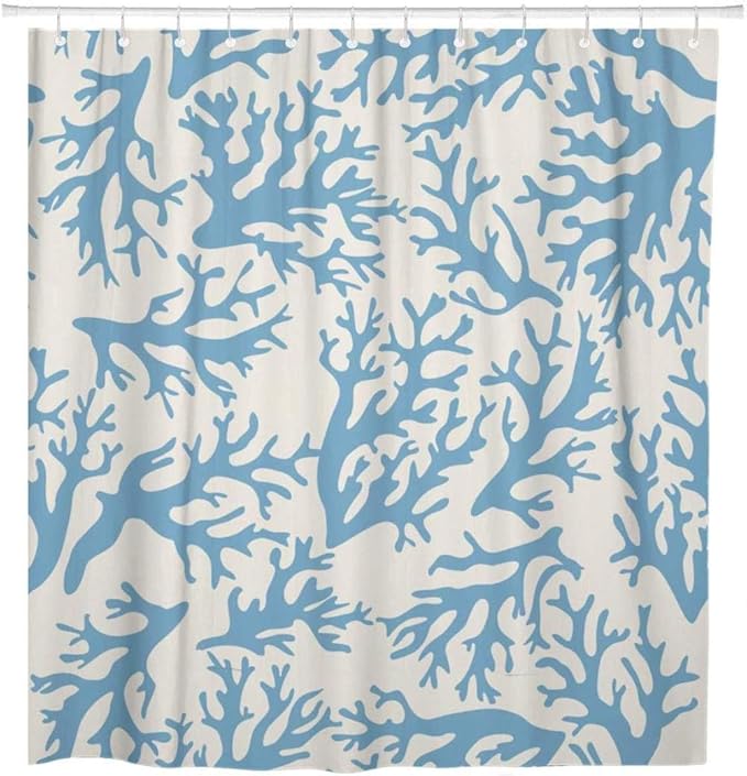 None brand Mar Rojo Coral sobre Beige en Estilo Vintage Arrecife Azul