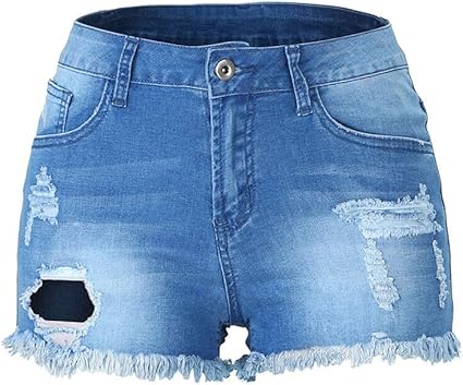 stretch waist jean shorts
