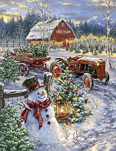 Springbok Puzzles - Christmas Tree Farm - 500 Piece Jigsaw Puzzle - Large 18 Inches by 23.5 Inches Puzzle - Made in USA - Unique Cut Interlocking Pieces