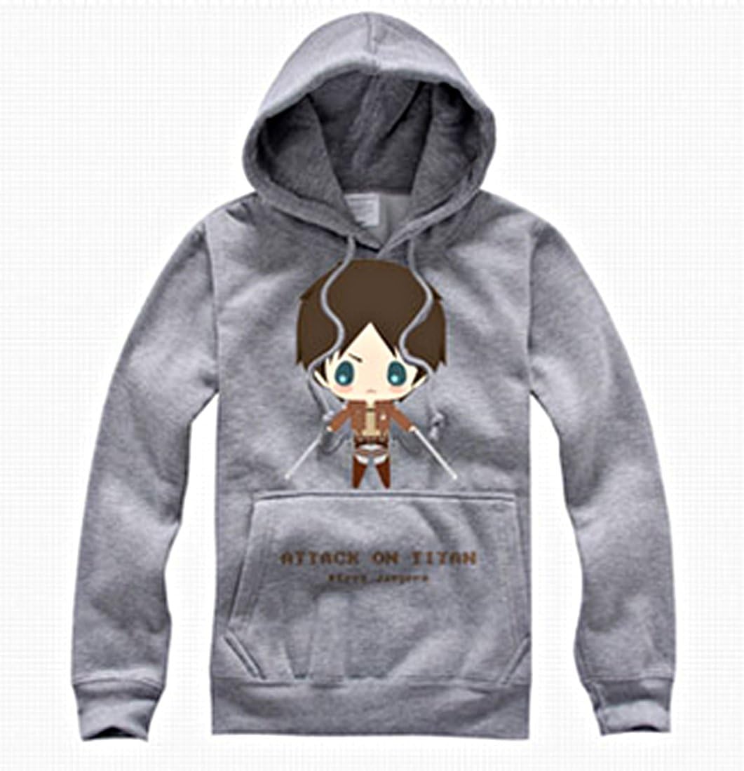 Animeblooms - Attack on Titan Shingeki No Kyojin Eren Jaeger Gray Hoodie Cosplay