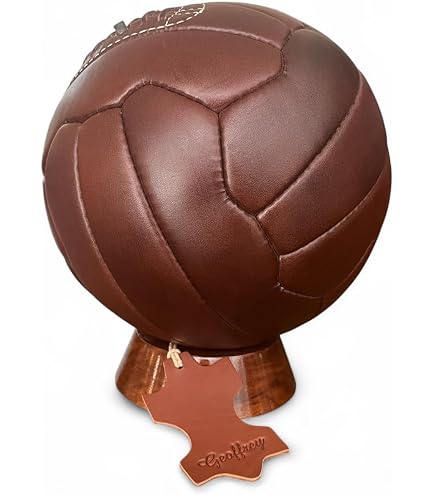 FC Barcelona ブラウンレザーサッカーボール Amazon.com : Barcelona Retro Faux Leather Heritage Ball Size 5