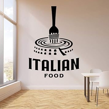 Logo Wandtattoo Italienisches Essen Pasta Tur Fenster Vinyl Aufkleber Italien Restaurant Esszimmer Kuche Innendekoration Tapete 59x42cm Amazon De Baumarkt