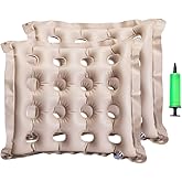 Inflatable Seat Cushion Portable Chair Cushion for Office Wheelchair Travel Cars Airplanes Coccyx Tailbone Sciatica Ideal for Daily Use Prolonged Sitting Relief, 2Pack Khaki