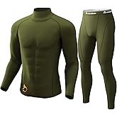 CL convallaria Thermal Underwear for Men Long Johns Fleece Lined Hunting Gear Set Base Layer for Cold Weather XS-4XL