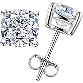 AnuClub 1cttw-6cttw Moissanite Stud Earrings D Color VVS1 926 Sterling Silver Timeless Sparkle Studs Daily Elegance Earrings for Women Wife Her with Certificate