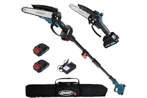 Jovant 6 Inch Electric Pole Saws for Tree Trimming, 2-in-1 Cordless Mini Chainsaw, Pole Saw Battery Powered with Dual Batteries Lightweight for Women Garden Yard Wood Cutting