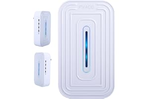 PVACG 2 Pack 8-Emitter Negative Ion Air Purifier, Plug in Ionic Air Cleaner with Blue Light Quiet and Energy Saving Air Ionizers for Home Office Bedroom Bathroom Living Room and Pet Room(2,White)