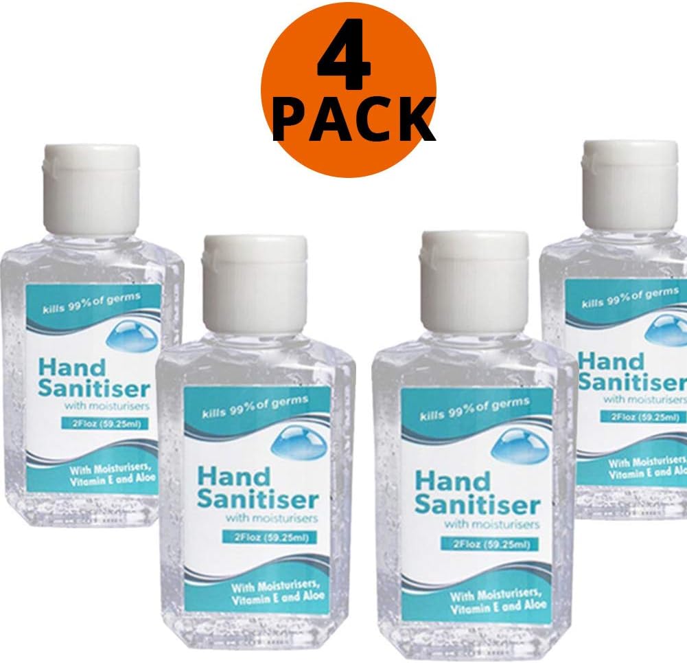 Dafuz Gel Hand Sanitizer, 60ML No Washing Hand Sanitizer Advanced Antibacterial Hand Sanitizer Gel for Kids and Adults, Hand Sanitizer Gels Travel Size (4PCS)