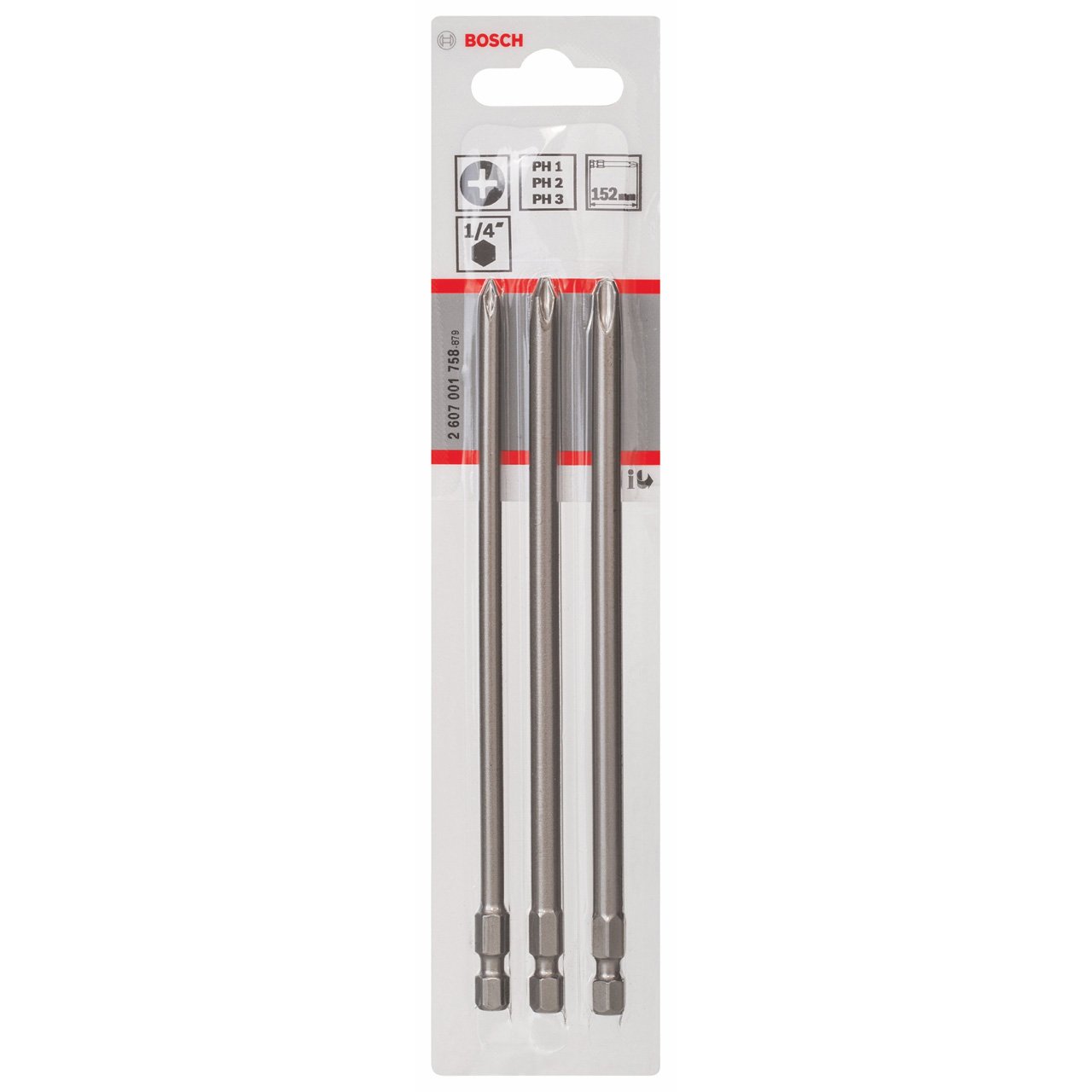Bosch 2607001758 Extra Hard Screwdriver Bit Set (3-Piece)